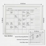 White Frame Monthly Calendar Whiteboard with Notes Column