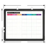 Black Frame Color-Coded Monthly Planner Whiteboard