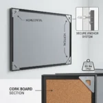 Monthly Calendar Whiteboard with Cork Strip and Notes Column
