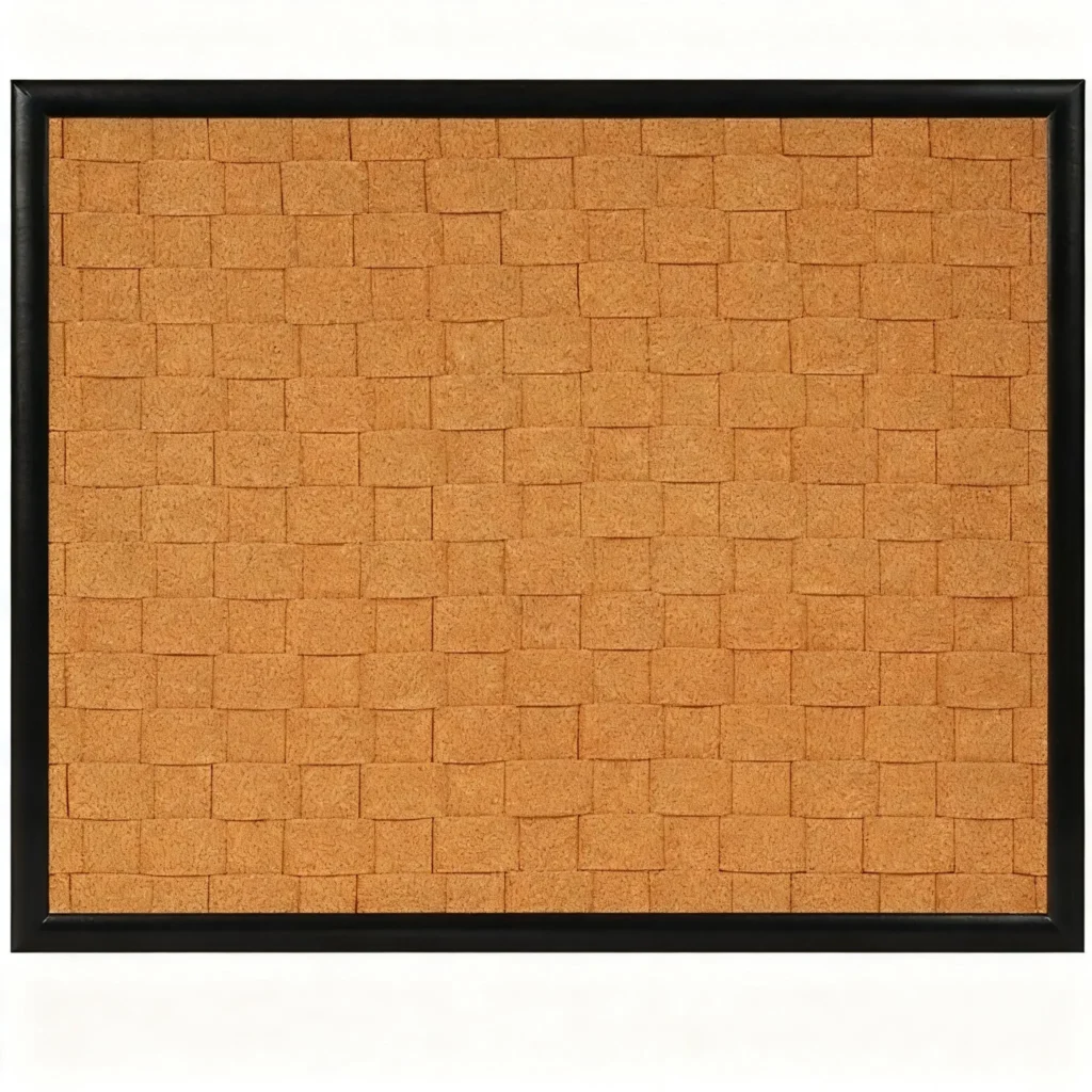 Black Frame Textured Cork Bulletin Board