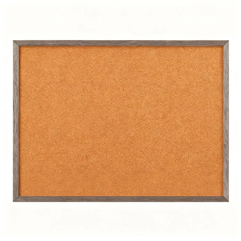 Panel de tablero de corcho para anuncios con marco de madera