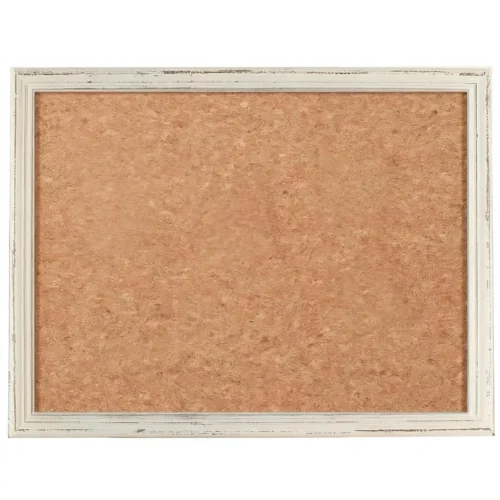 Distressed White Frame Cork Bulletin Board