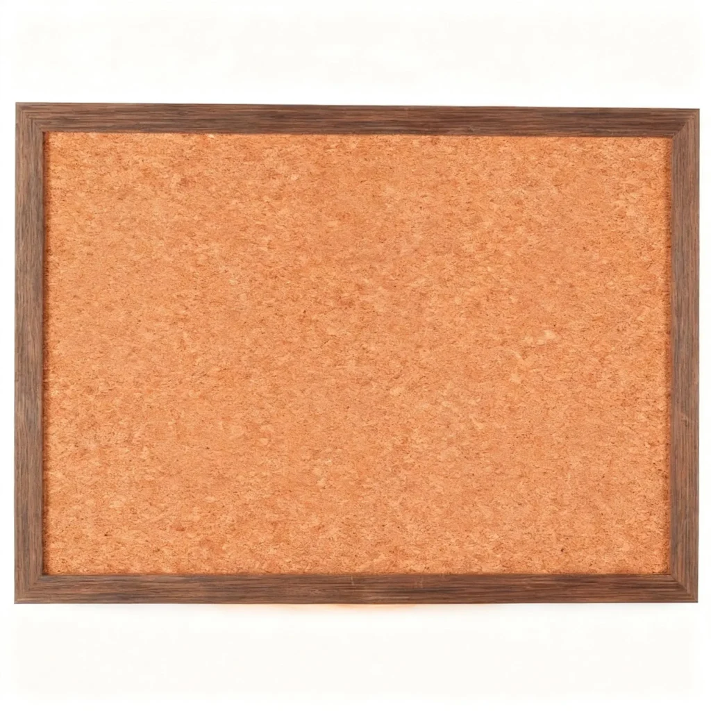 Slim Brown Frame Cork Bulletin Board