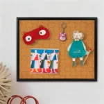 Black Frame Textured Cork Bulletin Board