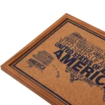 Tipografía EE. UU. Tablero de corcho para anuncios con mapa