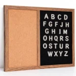 Wood Frame Cork and Black Letter Board Combo