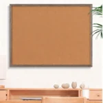 Panel de tablero de corcho para anuncios con marco de madera