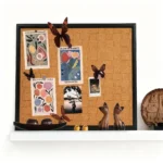 Black Frame Textured Cork Bulletin Board