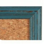 Tablero de corcho para anuncios con marco azul turquesa