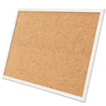 Pizarra de notas de corcho con borde blanco