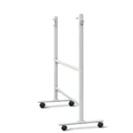 White Twin-Rail Mobile Whiteboard Stand