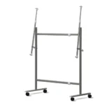 Gray Rolling Whiteboard Stand with Side Supports