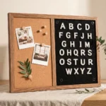Wood Frame Cork and Black Letter Board Combo