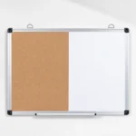 Whiteboard and Cork Bulletin Board Combo with Tray