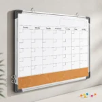 Monthly Calendar Whiteboard with Cork Strip