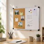 Whiteboard and Cork Bulletin Board Combo with Tray