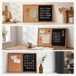 Wood Frame Cork and Black Letter Board Combo