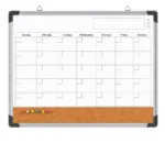 Monthly Calendar Whiteboard with Cork Strip