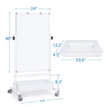 Portrait Mobile Whiteboard with Tray - gallery image 1