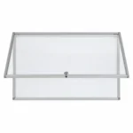 LW-T Vitrina con cerradura y pizarra blanca magnética, bisagra superior
