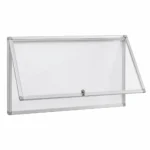 LW-T Vitrina con cerradura y pizarra blanca magnética, bisagra superior – vista 2