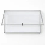 LW-T Vitrina con cerradura y pizarra blanca magnética, bisagra superior – vista 3