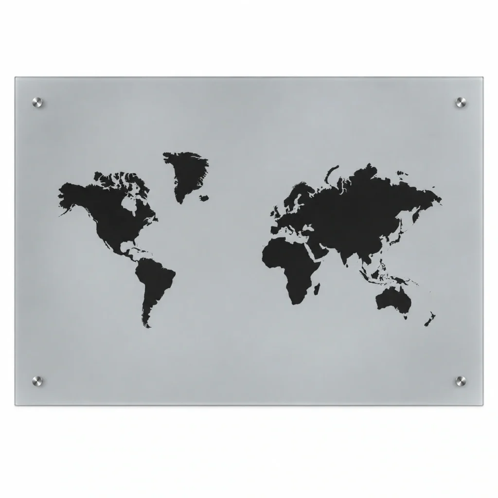 009-map UV-Printed Map Glass Board