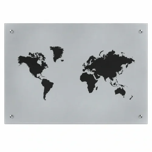 Pizarra de vidrio con mapa impreso UV