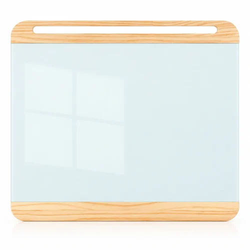 Pizarra blanca de vidrio portátil con marco de madera