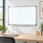 Pizarra blanca magnética de borrado en seco con marco de aluminio – vista 3