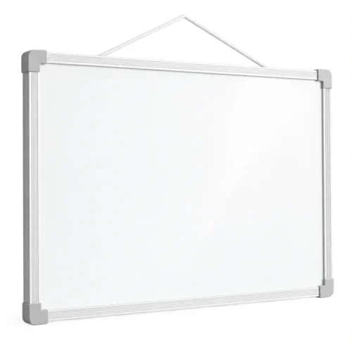 Pizarra blanca magnética para fotos y notas con marco blanco