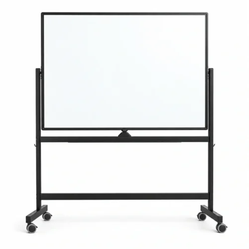 Black Frame Mobile Magnetic Whiteboard on Wheels