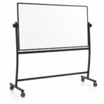 DF04 Pizarra blanca móvil abatible con soporte curvo – vista 2
