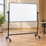 DF04 Pizarra blanca móvil abatible con soporte curvo – vista 4