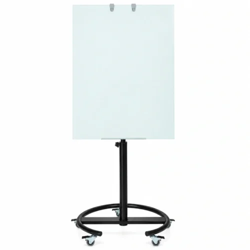 Round-Base Mobile Glass Flipchart Board