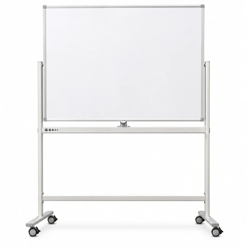 Silver Frame Whiteboard with White Mobile Stand