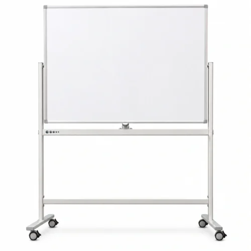 Silver Frame Whiteboard with White Mobile Stand