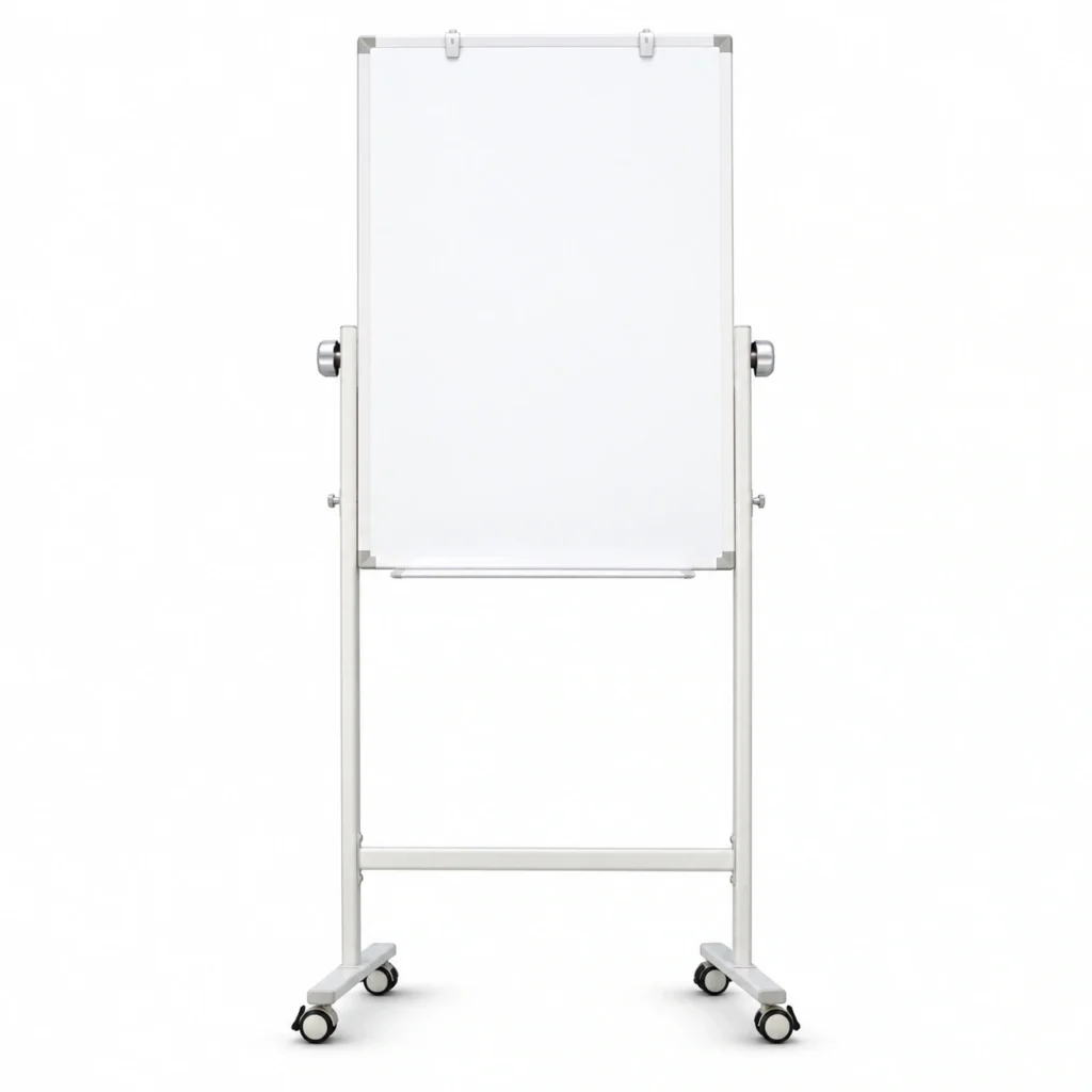 White Stand Portrait Mobile Whiteboard