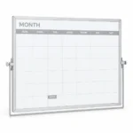 Pizarra blanca de escritorio con calendario mensual y soportes laterales – vista 2