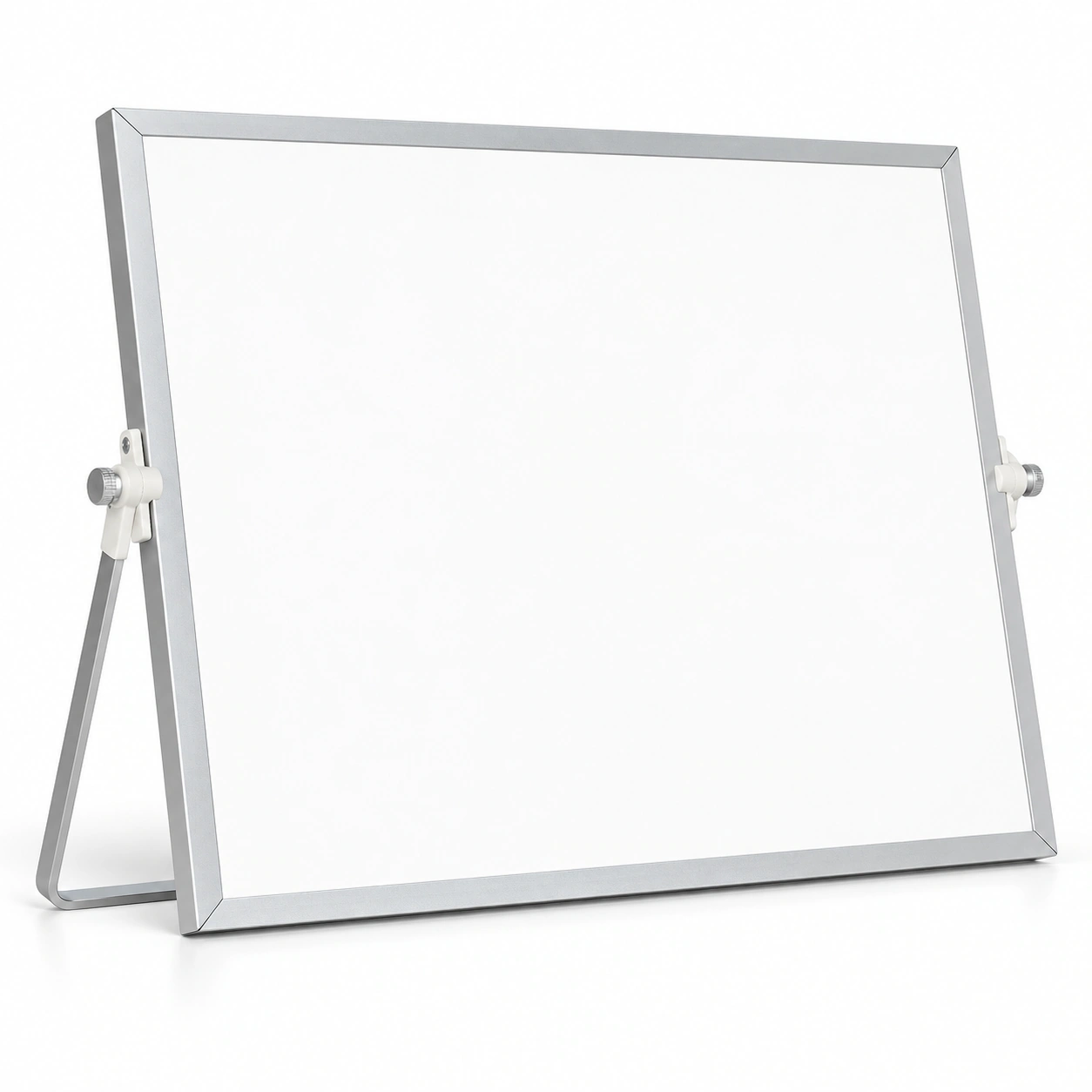 Pizarra blanca de escritorio de doble cara con base plegable