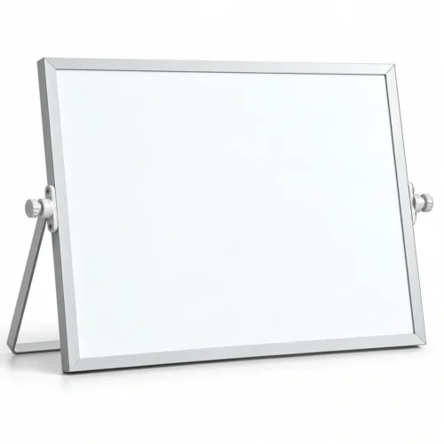 Silver Frame Desktop Whiteboard with Folding Stand