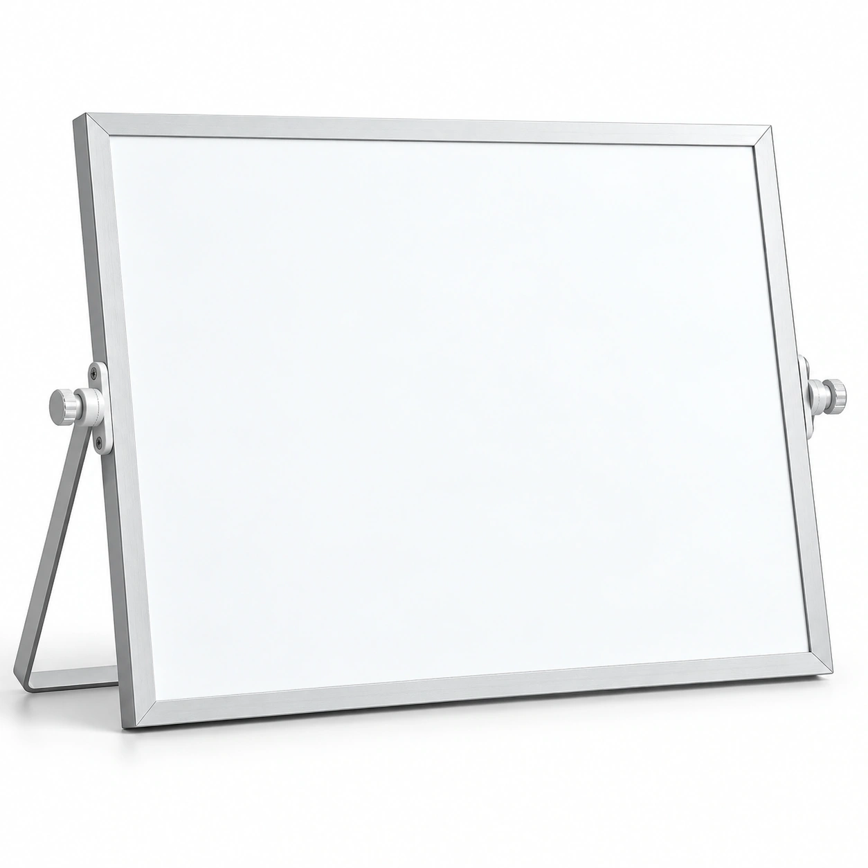 Silver Frame Desktop Whiteboard with Folding Stand