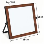 Pizarra blanca de escritorio con marco de madera y base plegable – vista 6