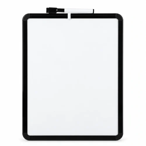 Black Frame Portrait Whiteboard with Rounded Corners