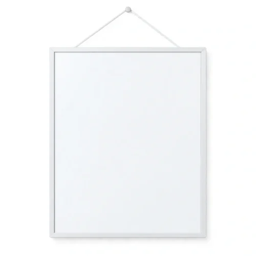 White Frame Hanging Dry Erase Memo Board