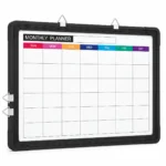 Black Frame Color-Coded Monthly Planner Whiteboard – view 2
