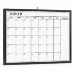 Black Frame Monthly Calendar Whiteboard with Notes Area – view 2
