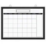 Black Frame Monthly Calendar with Notes Column