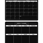 Black Monthly and Weekly Planner Board Set