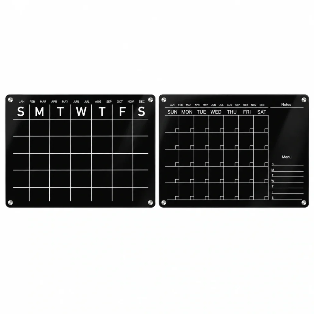 Black Monthly Calendar Board Set